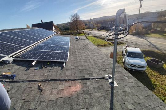 Solar panels installed at the roof top